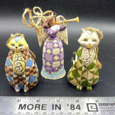 Patchwork Cats and a Jim Shore Angel