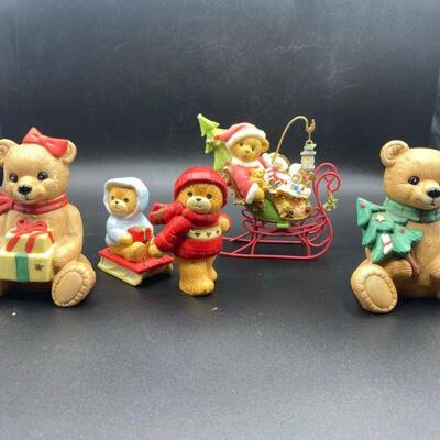 Teddy Bear Holiday Figurine Lot