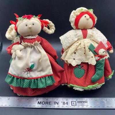 Vintage Pair of Holiday Dolls