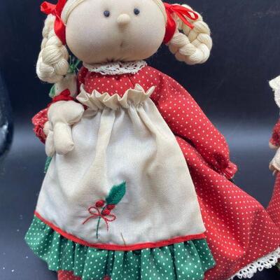 Vintage Pair of Holiday Dolls