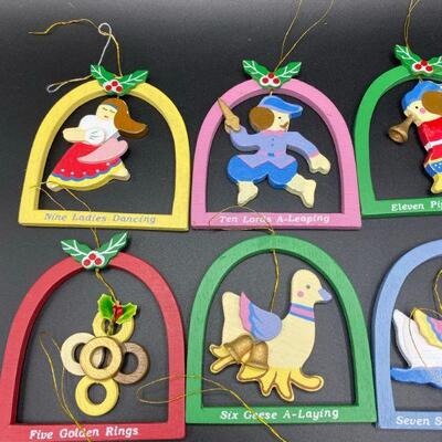 Wooden 12 Days of Christmas Ornaments