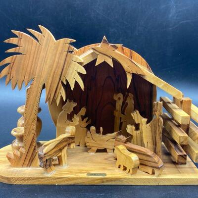 Wood Nativity Scene