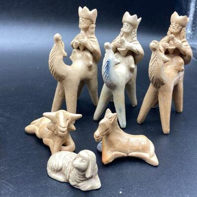 Handmade Clay Nativity Scene