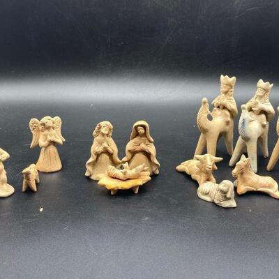 Handmade Clay Nativity Scene
