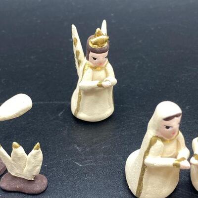 Primitive Clay Handmade Nativity Scene