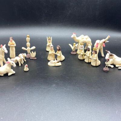 Primitive Clay Handmade Nativity Scene
