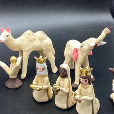 Primitive Clay Handmade Nativity Scene
