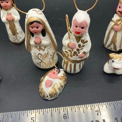 White and Gold Hand Painted Nativity Scene