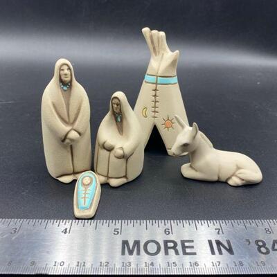Smooth Clay Native American Nativity Scene
