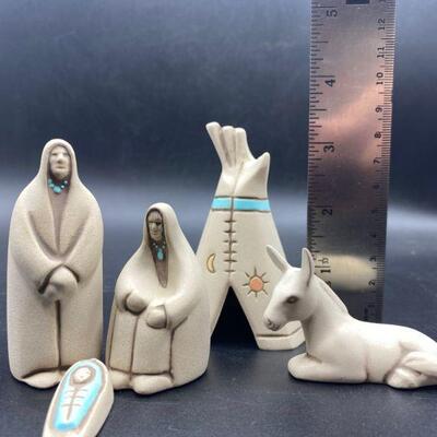 Smooth Clay Native American Nativity Scene