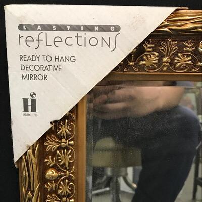 Goldâ€“Rimmed Decorative Mirror NIP