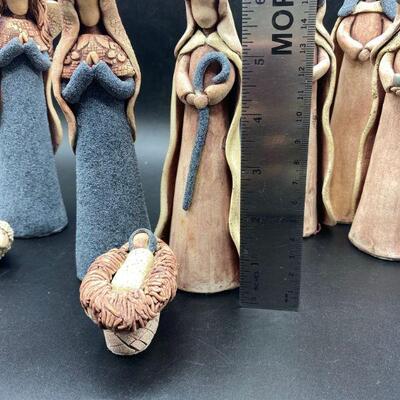 Rough Sculpted Clay Nativity Scene