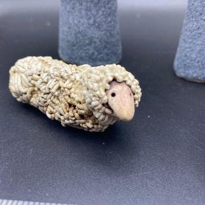 Rough Sculpted Clay Nativity Scene