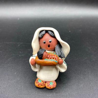 Molded Clay Mary and Baby Jesus