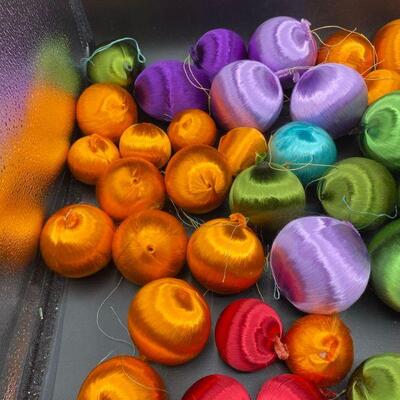 Huge Lot of Vintage Thread Ornaments Jewel Tones
