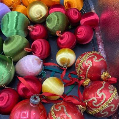 Huge Lot of Vintage Thread Ornaments Jewel Tones