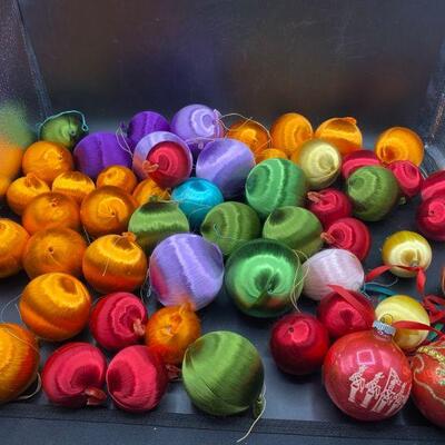 Huge Lot of Vintage Thread Ornaments Jewel Tones