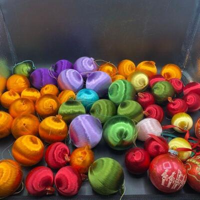 Huge Lot of Vintage Thread Ornaments Jewel Tones