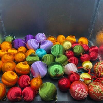 Huge Lot of Vintage Thread Ornaments Jewel Tones