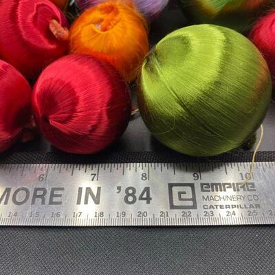 Huge Lot of Vintage Thread Ornaments Jewel Tones