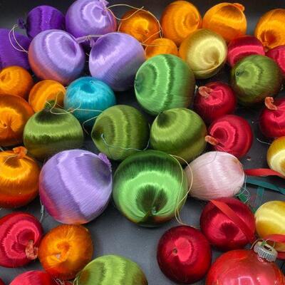 Huge Lot of Vintage Thread Ornaments Jewel Tones