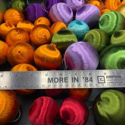 Huge Lot of Vintage Thread Ornaments Jewel Tones