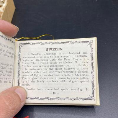 Miniature Kurt Alder Christmas Books and Wood Bell Ornaments