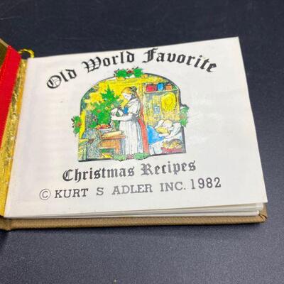 Miniature Kurt Alder Christmas Books and Wood Bell Ornaments