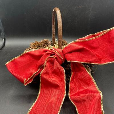 Pine Cone Basket with Bow