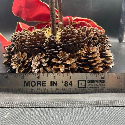 Pine Cone Basket with Bow