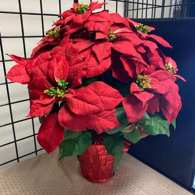 Large Artificial Poinsettia Plant