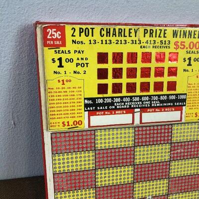 #168 2 Pot Charlie UNPUNCHED Punch Board