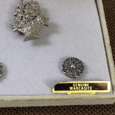 #186 MARCASITE Earing and Pin 