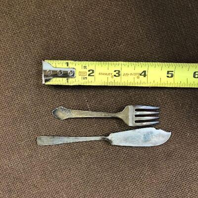 #187 Butter Knife and Fork SILVER 