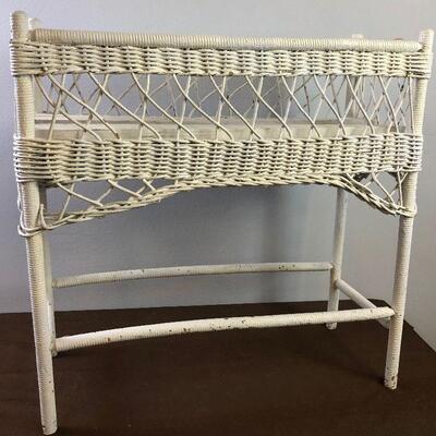 #294 Vintage Ratan Plant Stand 