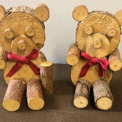 #302 2 Smaller Log Bears 
