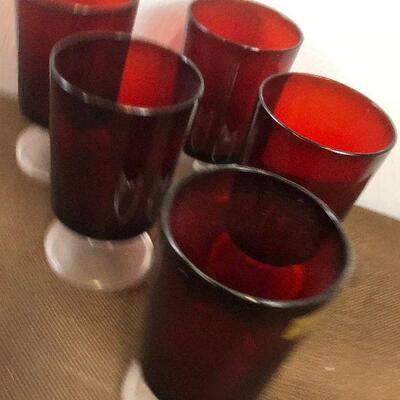 #306 Luminarc Red Tumblers (5)