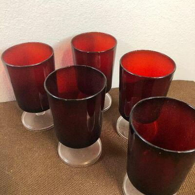 #306 Luminarc Red Tumblers (5)