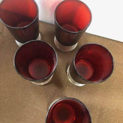 #306 Luminarc Red Tumblers (5)