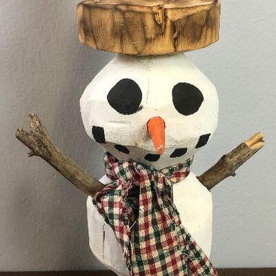 #307 Wood Log Snowman 