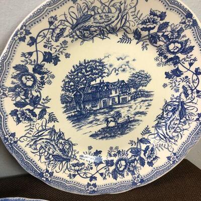 #313 3 IRONSTONE Dinner Plate Made in ITALY BLUE