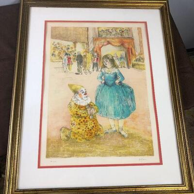 #344 NEAT Picture THE CLOWN #'ed Print 94 of 250 By A. GARIN 