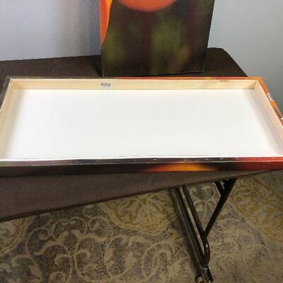 #347 2 Canvas Flower Prints ORANGE TULIPS 