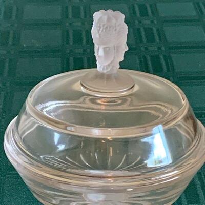 LOT 210 ANTIQUE E.A.P.G. 3 FACES GEORGE DUNCAN JAM COMPOTE EARLY AMERICAN PATTERN GLASS