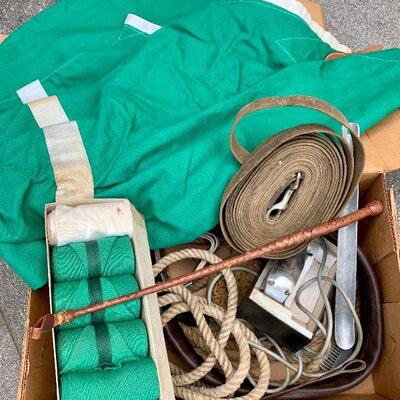 LOT 220  BOX LOT OF VINTAGE HORSE TACK