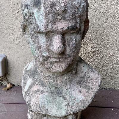 LOT 227 MAN'S HEAD PLANTER WEATHERED CEMENT