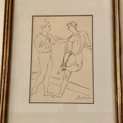 LOT 236 PAIR OF FRAMED PICASSO PRINTS MALE BALLET