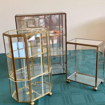 LOT  242 GLASS & BRASS DISPLAY BOXES