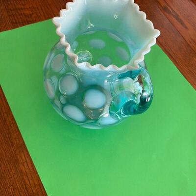 Fenton Coin Dot Light Blue Pitcher
