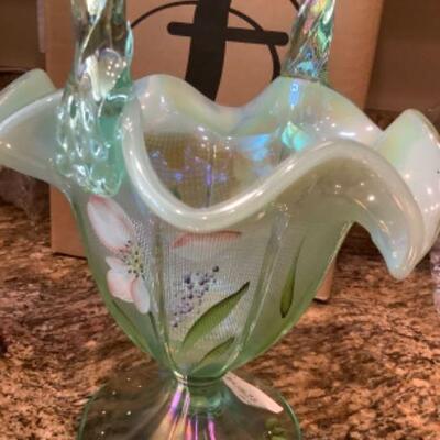 Fenton Willow Green Basket